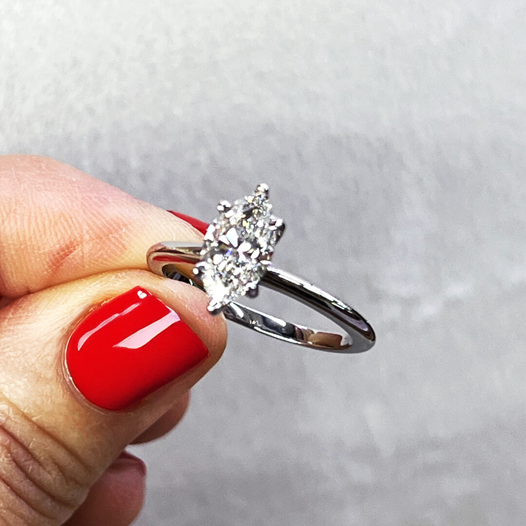 Anillo de Compromiso con Diamante Labgrown Corte Marquise 1.19qts