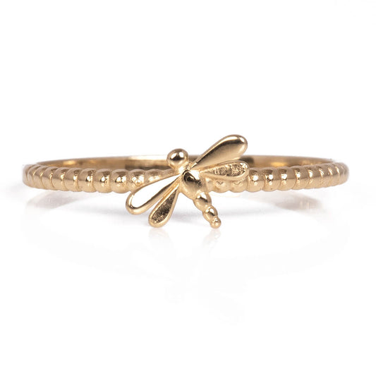 Anillo en Forma de Libélula 10k