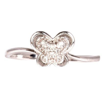 Anillo en forma de Mariposa con Diamantes Naturales 0.03qts