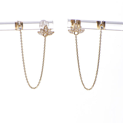 Aretes Colgantes Flor con Circonias
