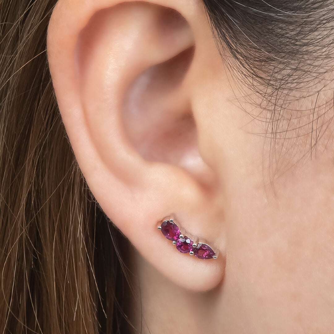 Aretes Amatista tipo Trepador