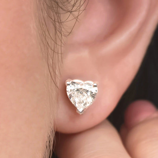 Aretes Diamante de Laboratorio Corte Corazón 2.14qts