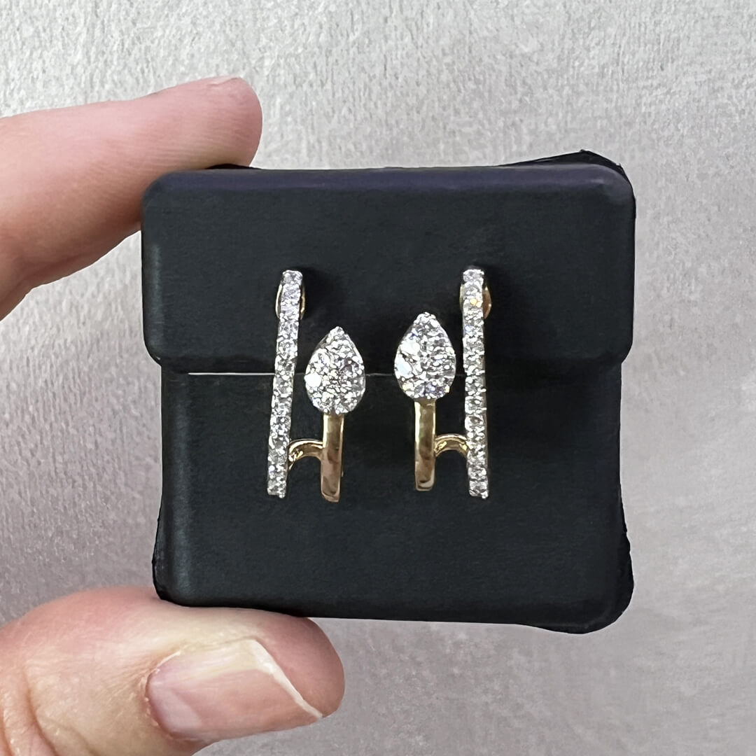 Aretes Diseño con Diamantes Labgrown 0.33qts