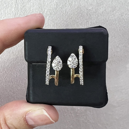 Aretes Diseño con Diamantes Labgrown 0.33qts