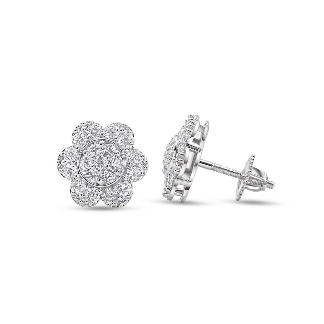 Aretes Flor de Diamantes Labgrown 0.97qts