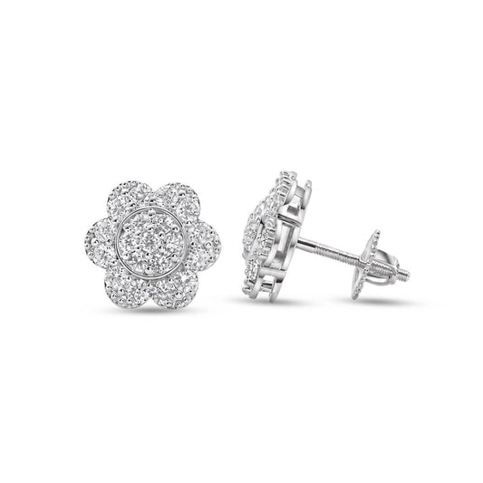 Aretes Flor de Diamantes Labgrown 0.97qts
