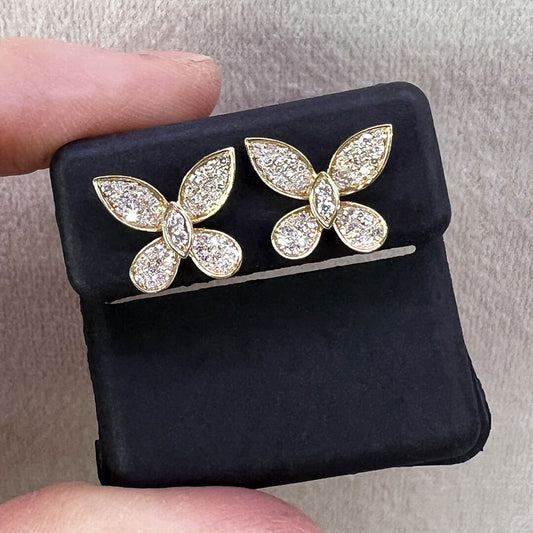 Aretes Mariposa con Diamantes Labgrown 0.40qts