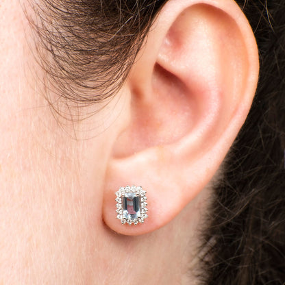 Aretes con Aguamarinas Naturales y Diamantes Naturales