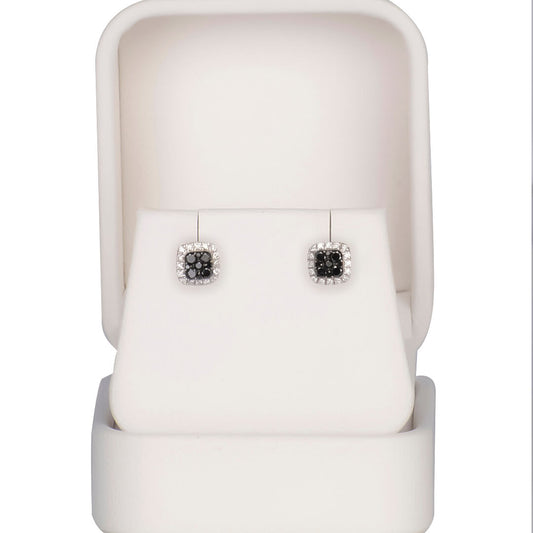Aretes con Diamantes Negros 0.44qts