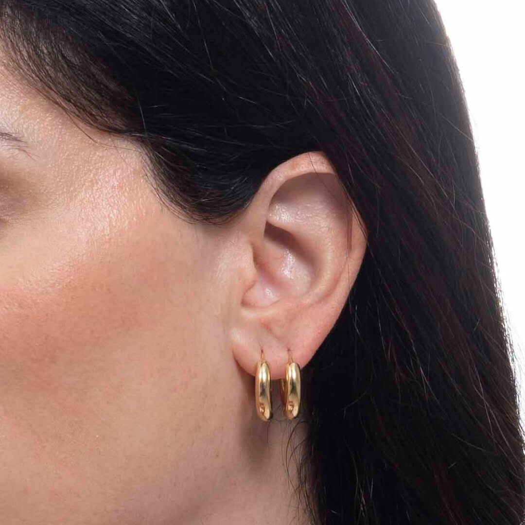 Arracada Tubo 18 mm x 4mm 14k