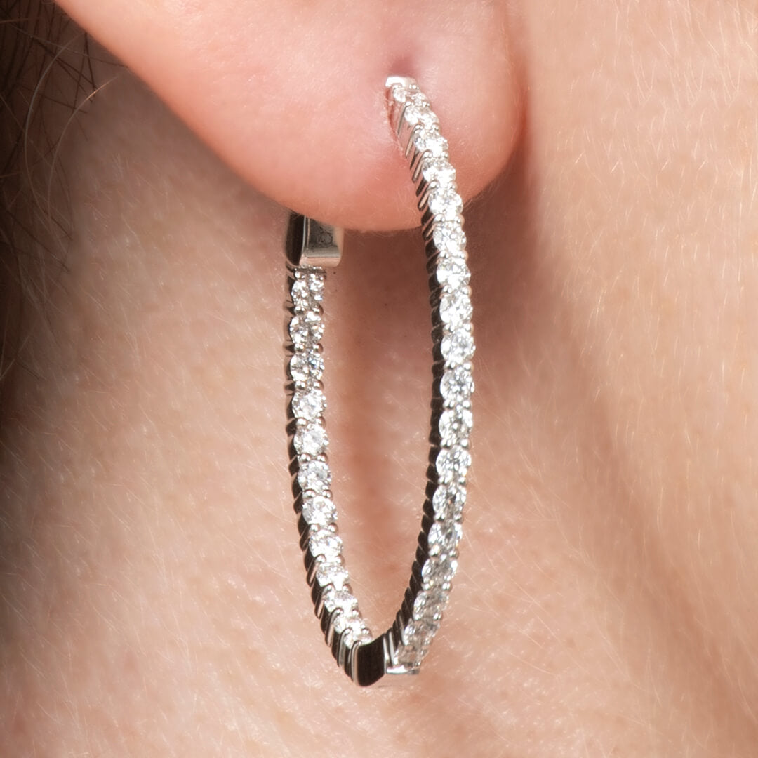 Arracadas Ovales con Diamantes Labgrown 1.10qts