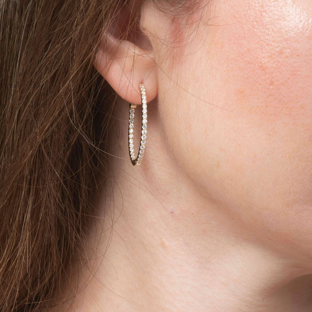 Arracadas Ovales con Diamantes Labgrown 1.10qts