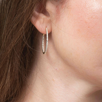 Arracadas Ovales con Diamantes Labgrown 1.10qts