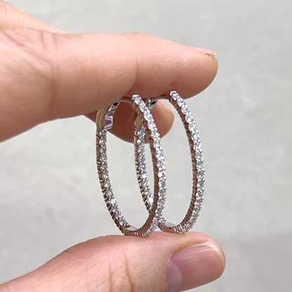 Arracadas Ovales con Diamantes Labgrown 1.10qts