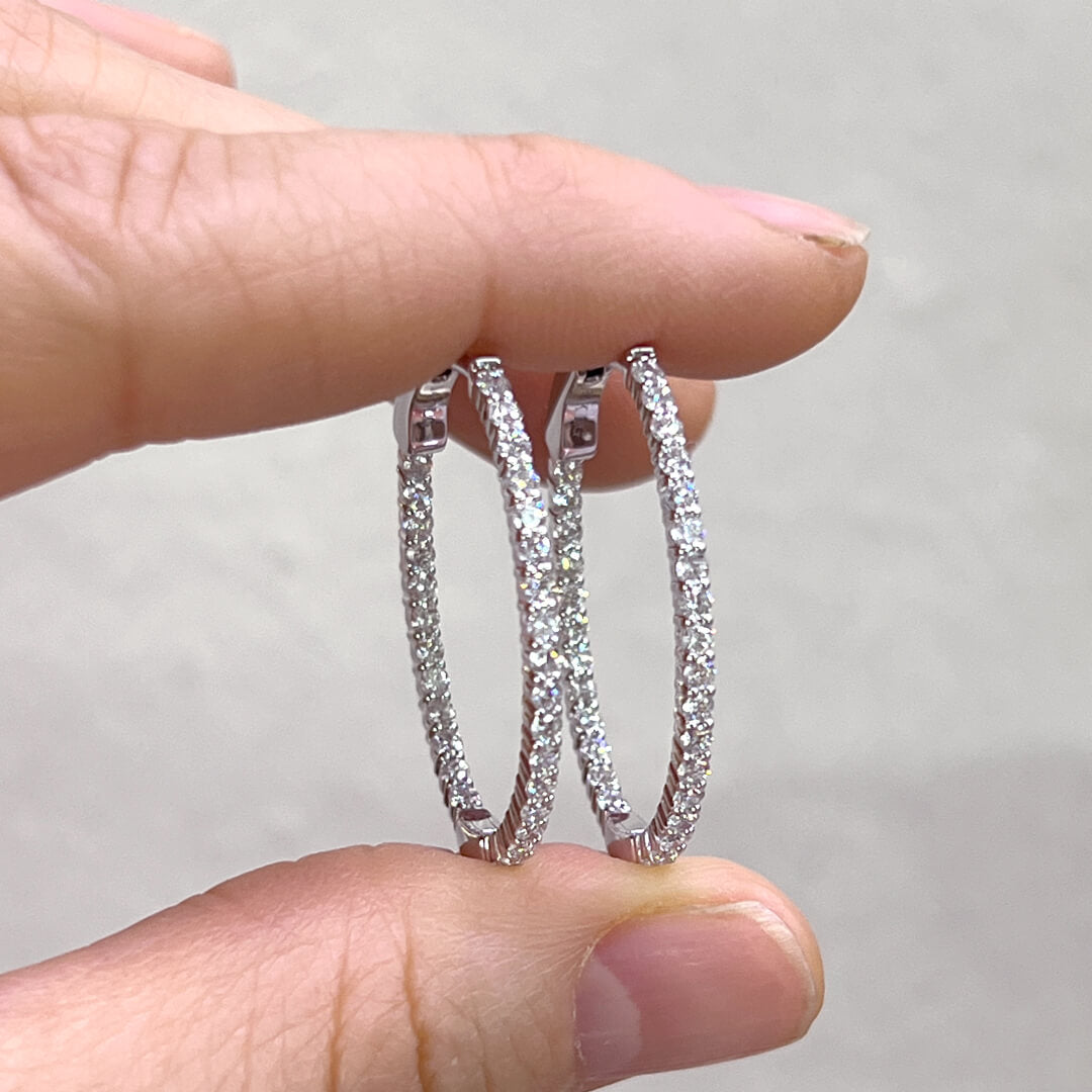 Arracadas Ovales con Diamantes Labgrown 1.10qts