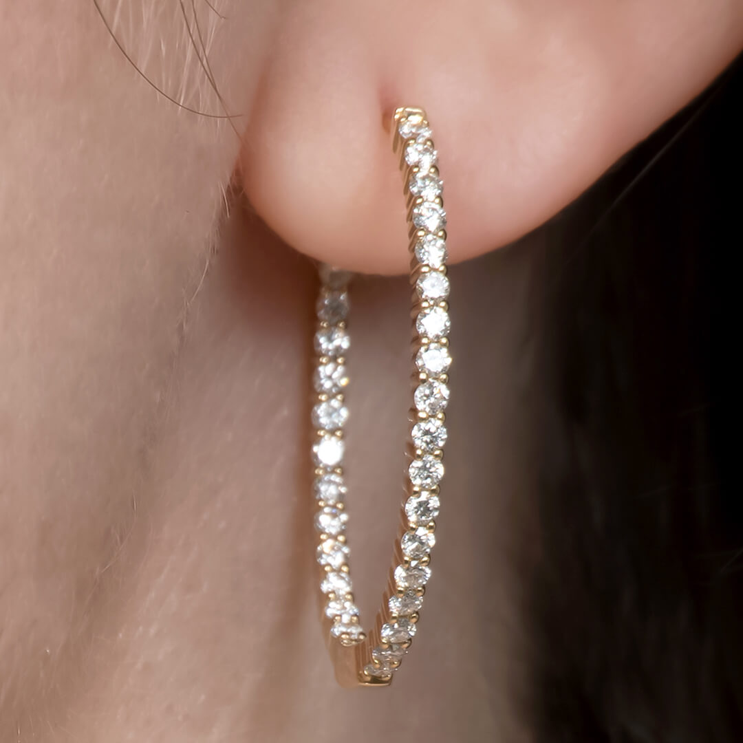 Arracadas Ovales con Diamantes Labgrown 1.10qts