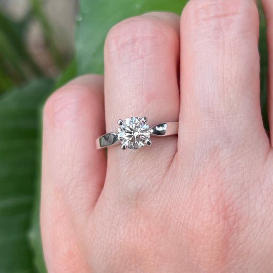 Solitario Diamante de Laboratorio Corte Redondo 0.90qts