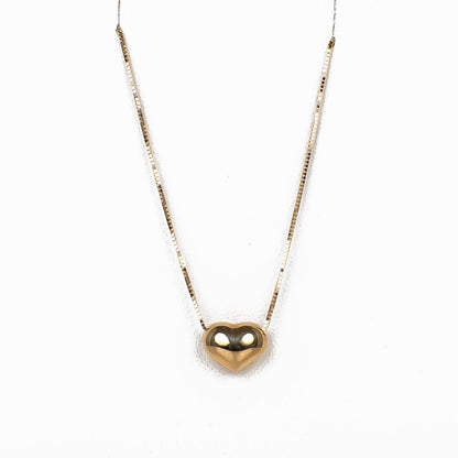 Cadena con Dije de Corazón Inflado 14k