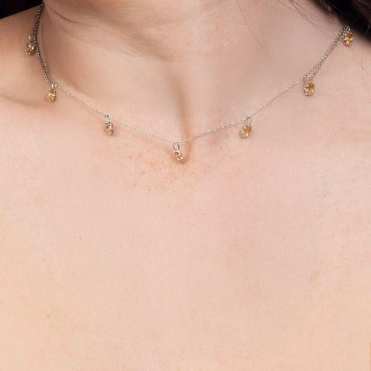 Cadena con Dijes de Citrina Natural 2.22qts