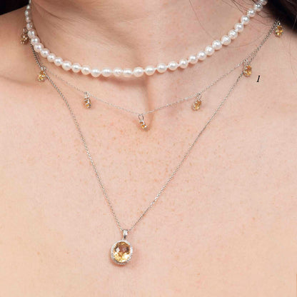 Cadena con Dijes de Citrina Natural 2.22qts