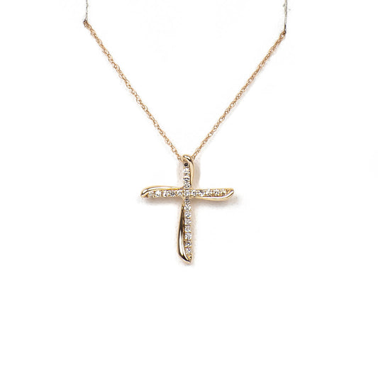 Cadena con Cruz y Diamantes Naturales  0.15qts
