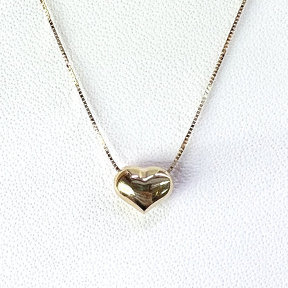 Cadena con Dije de Corazón Inflado 14k
