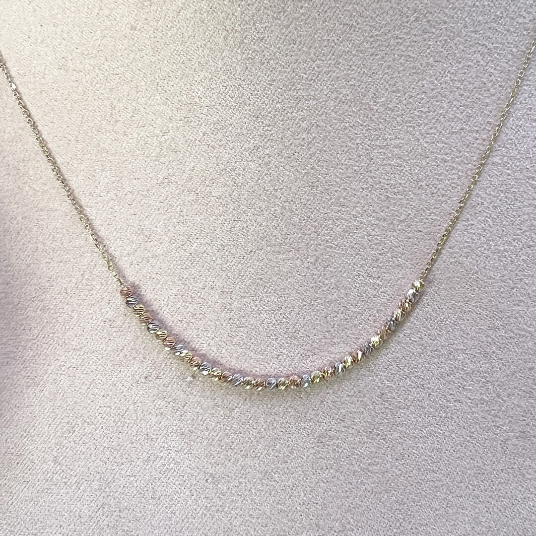 Collar con Bolitas Facetadas 14k