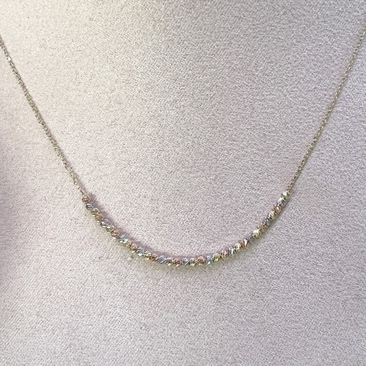 Collar con Bolitas Facetadas 14k