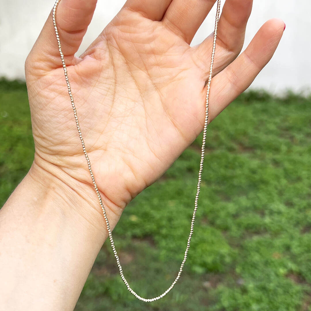 Collar con Bolitas Facetadas Completo 14k