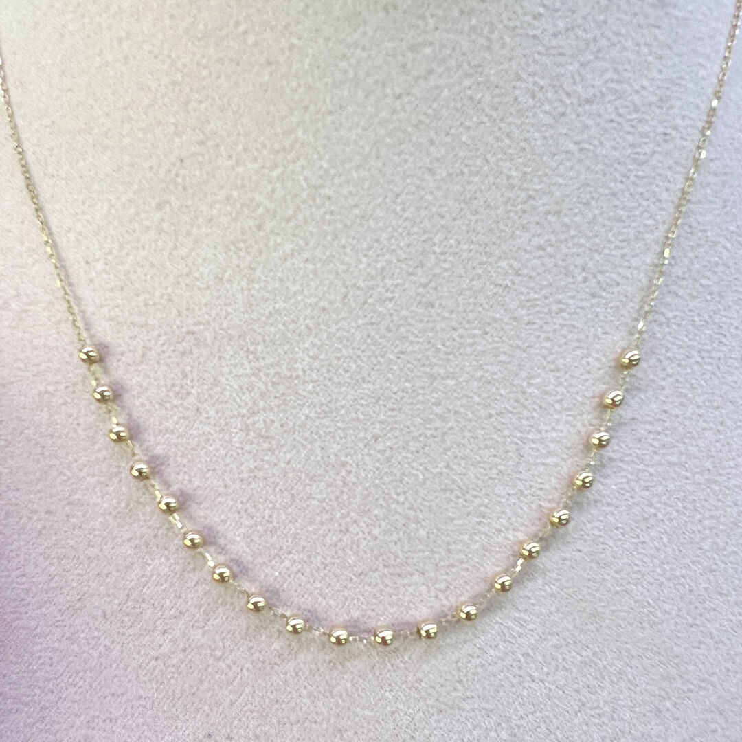 Collar con Bolitas Lisa 14k