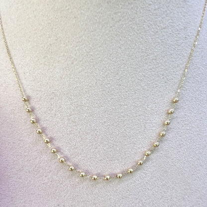 Collar con Bolitas Lisa 14k