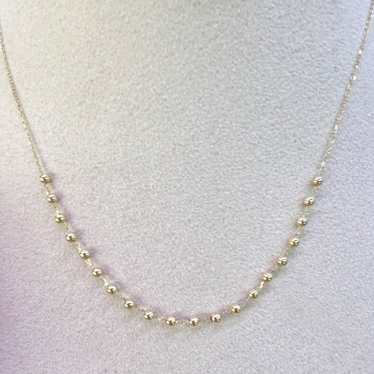 Collar con Bolitas Lisa 14k