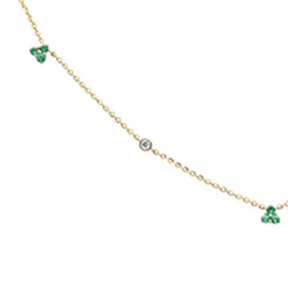 Collar con Esmeraldas 0.18qts y Diamantes Naturales 0.06qts