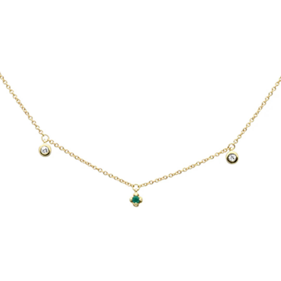 Collar con Esmeraldas y Diamantes Naturales