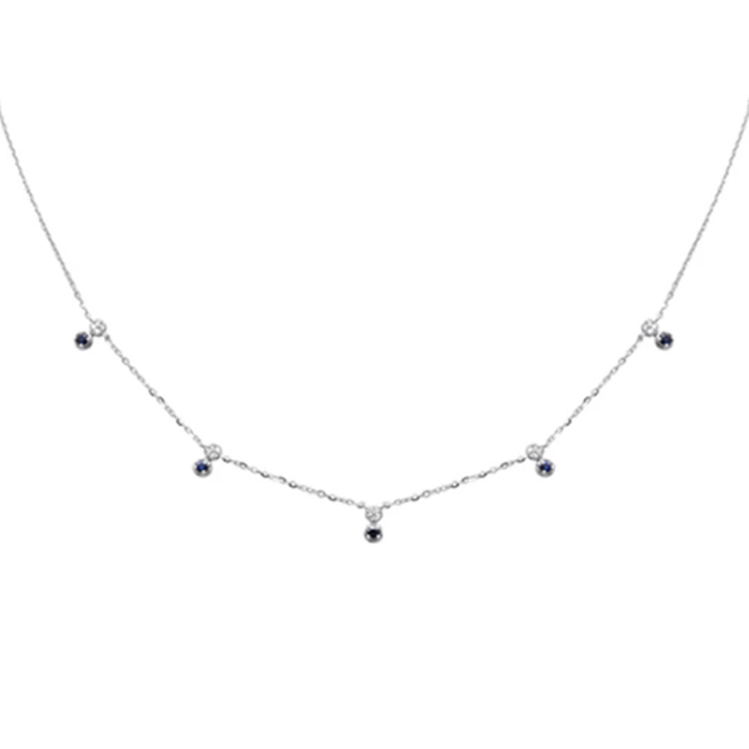 Collar con Zafiros 0.21qts y Diamantes Naturales 0.10qts