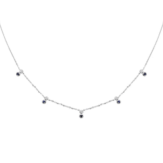 Collar con Zafiros 0.21qts y Diamantes Naturales 0.10qts