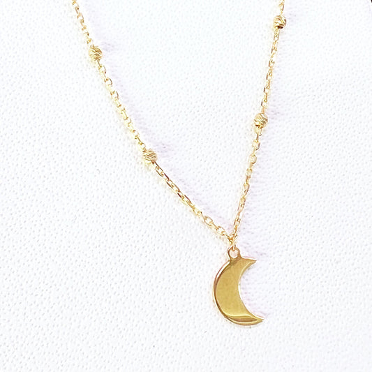 Collar de Luna y Bolitas Diamantadas