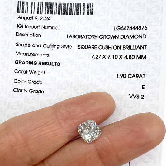 Diamante de Laboratorio Corte Cushion 1.90qts