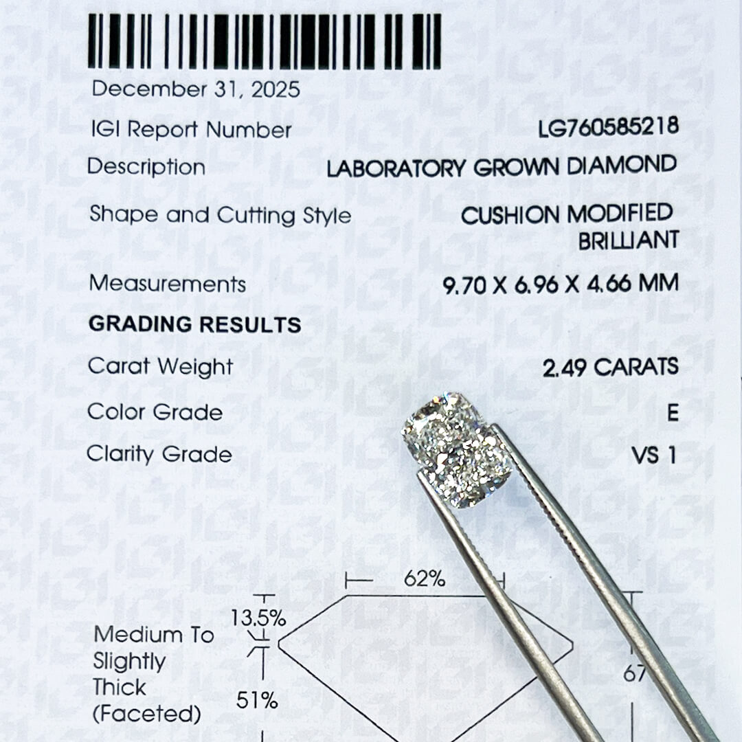 Diamante de Laboratorio Corte Cushion 2.49qts