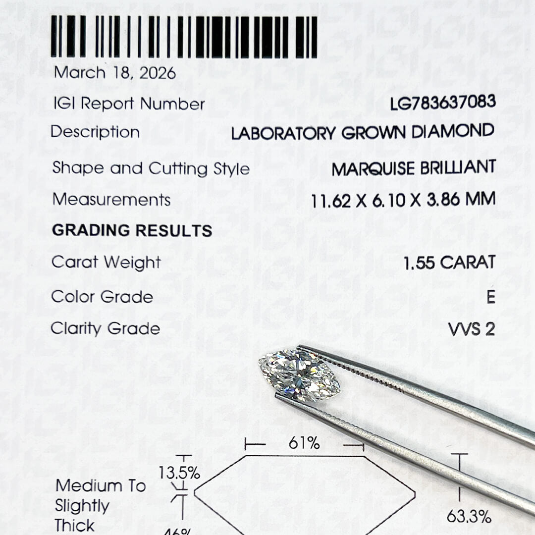Diamante de Laboratorio Corte Marquise 1.55qts