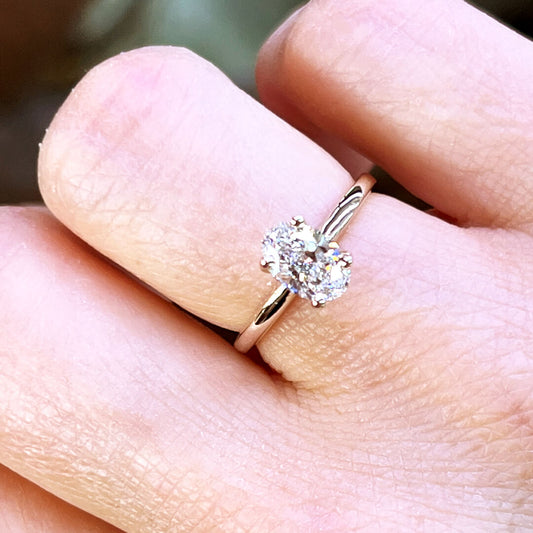 Anillo con Diamante de Laboratorio Corte Oval 0.80qts