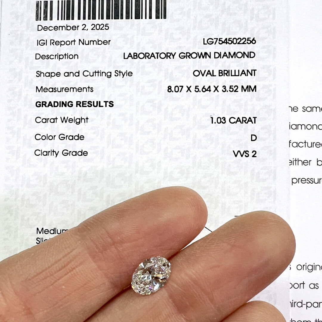 Diamante de Laboratorio Corte Oval 1.03qts