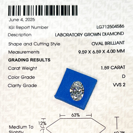 Diamante de Laboratorio Corte Oval 1.59qts
