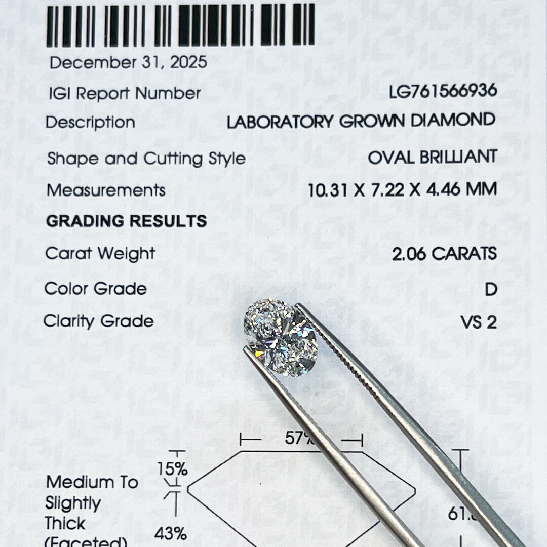 Diamante de Laboratorio Corte Oval 2.06qts
