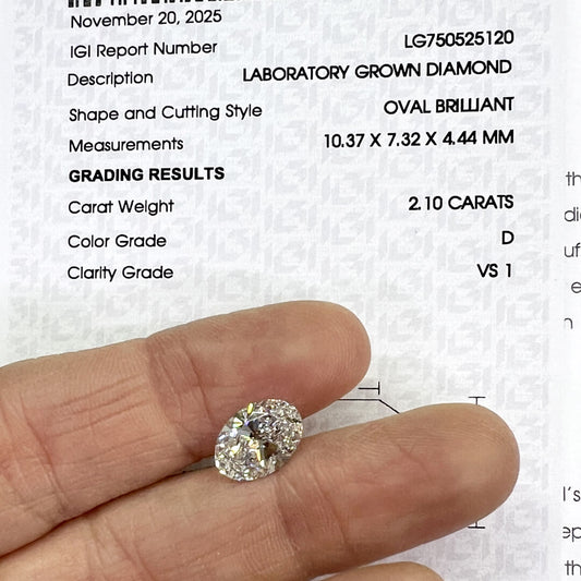 Diamante de Laboratorio Corte Oval 2.10qts