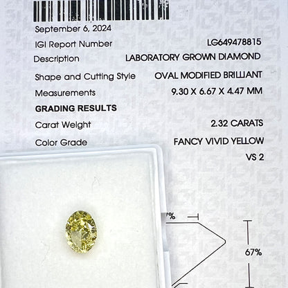 Diamante de Laboratorio Corte Oval 2.32qts