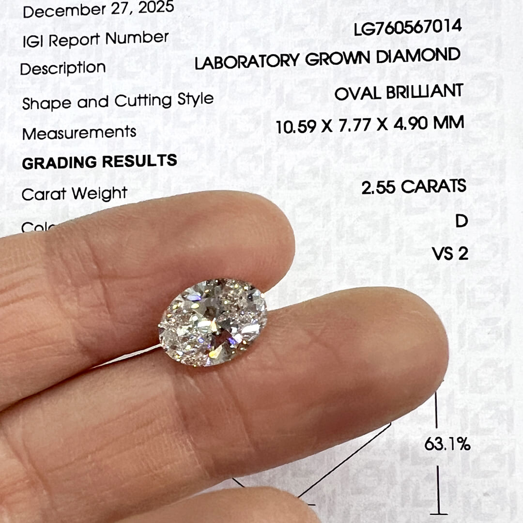 Diamante de Laboratorio Corte Oval 2.55qts