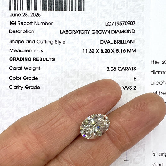 Diamante de Laboratorio Corte Oval 3.05qts