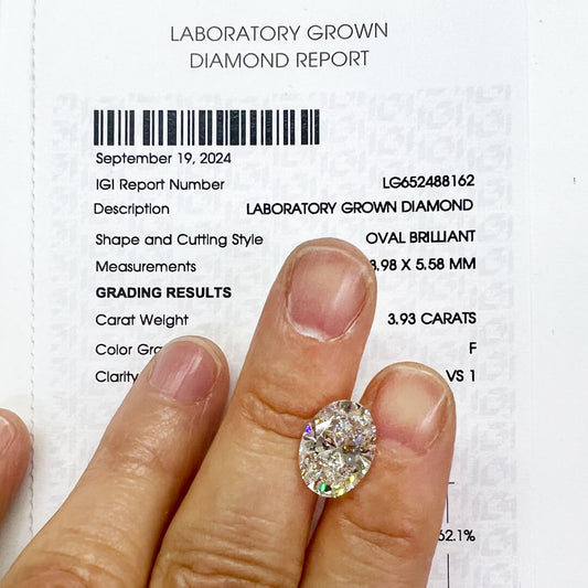 Diamante de Laboratorio Corte Oval 3.93qts