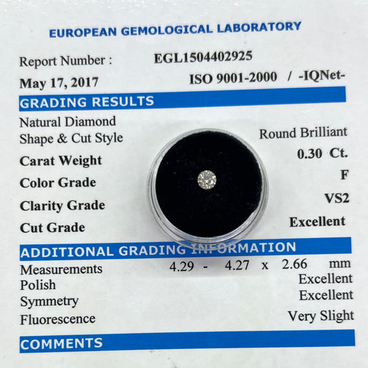 Diamante Natural Corte Redondo 0.30qts